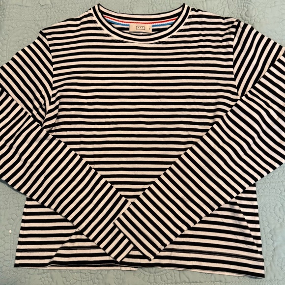 NWOT AYR The Port Striped Long Sleeve Shirt Pima Women’s - Picture 1 of 3